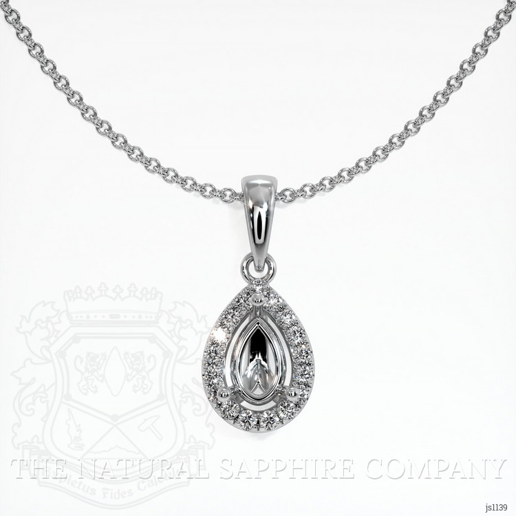 10K White Gold Pave Pendant Setting