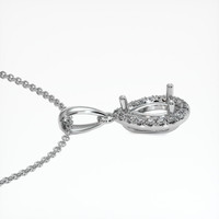 14K White Gold Pave Pendant Setting Image