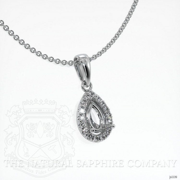18K White Gold Pave Pendant Setting