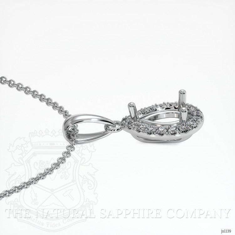 18K White Gold Pave Pendant Setting