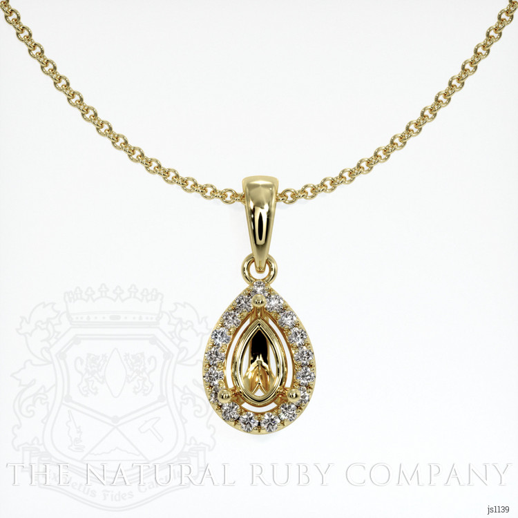 14K Yellow Gold Pave Pendant Setting