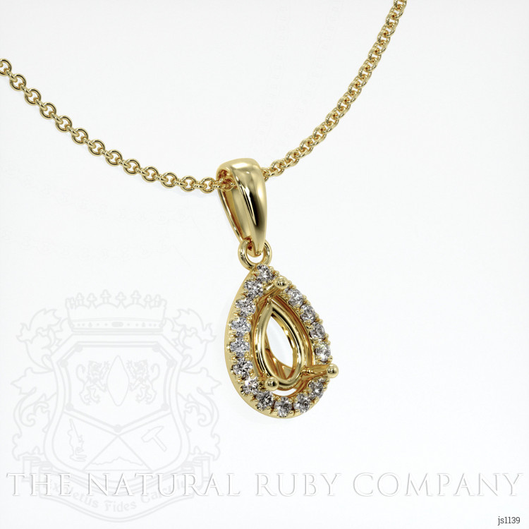 14K Yellow Gold Pave Pendant Setting