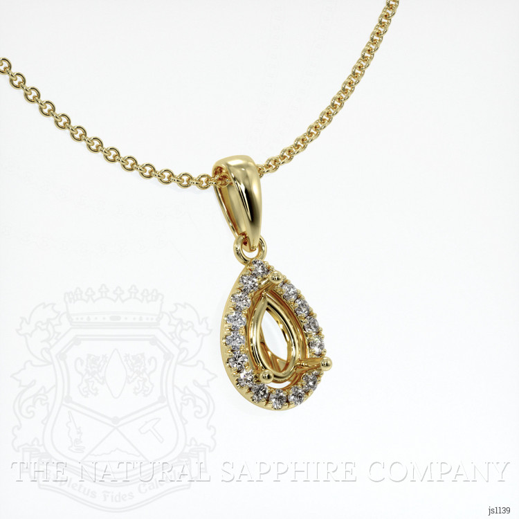 14K Yellow Gold Pave Pendant Setting