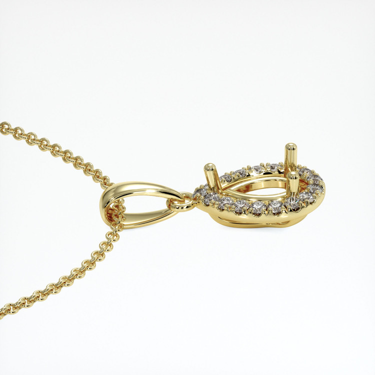 14K Yellow Gold Pave Pendant Setting