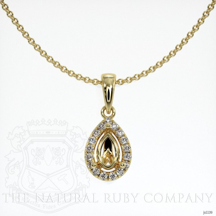 18K Yellow Gold Pave Pendant Setting