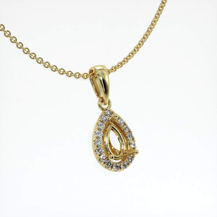 18K Yellow Gold Pave Pendant Setting