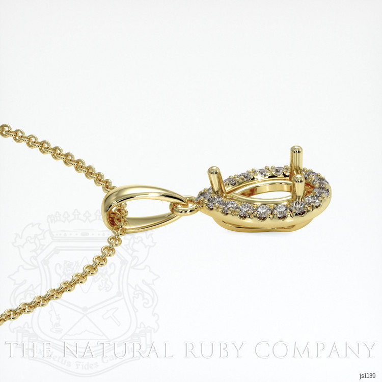 18K Yellow Gold Pave Pendant Setting