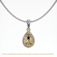 14K Yellow & White Pave Pendant Setting Image