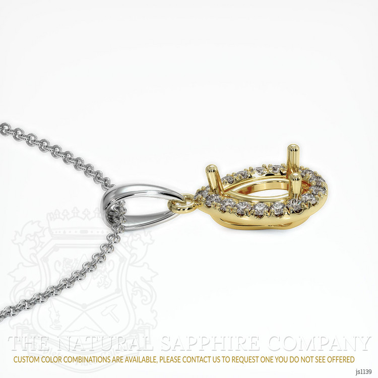 14K Yellow & White Pave Pendant Setting