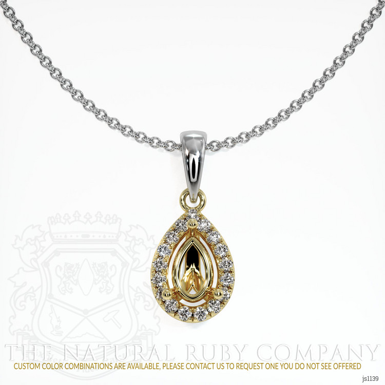 18K Yellow & White Pave Pendant Setting
