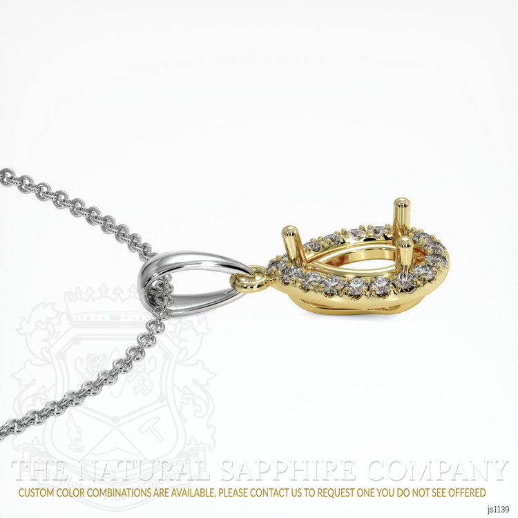 18K Yellow & White Pave Pendant Setting