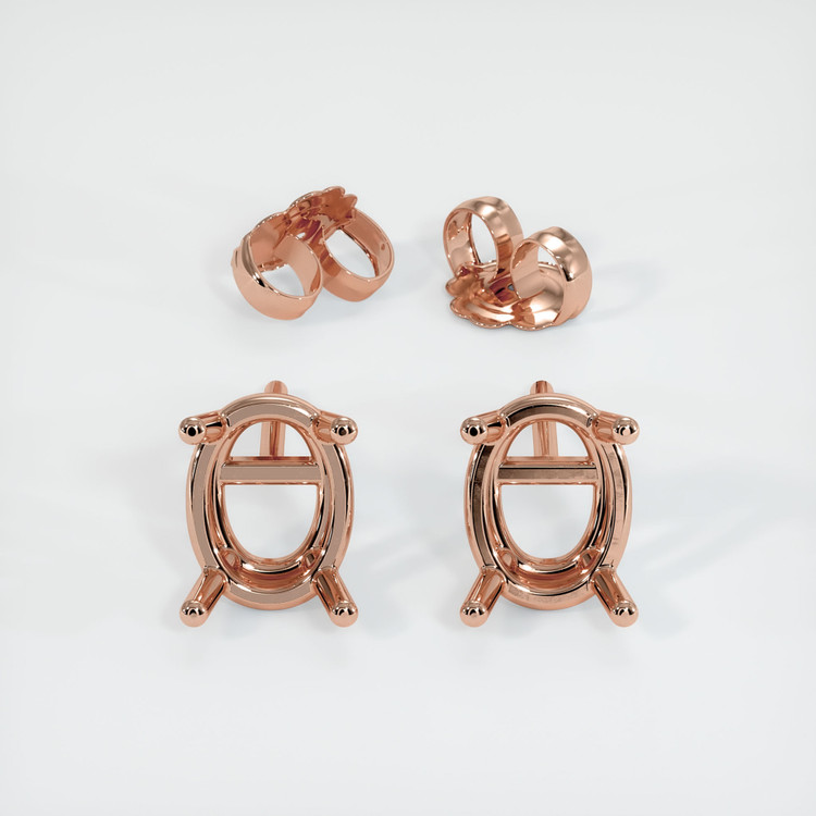 14K Rose Gold Studs Earring Setting