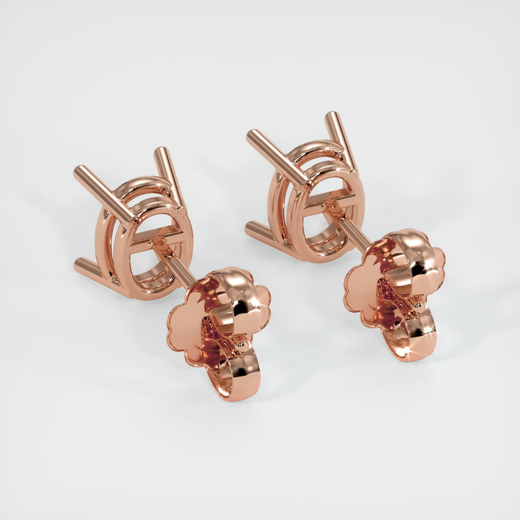14K Rose Gold Studs Earring Setting
