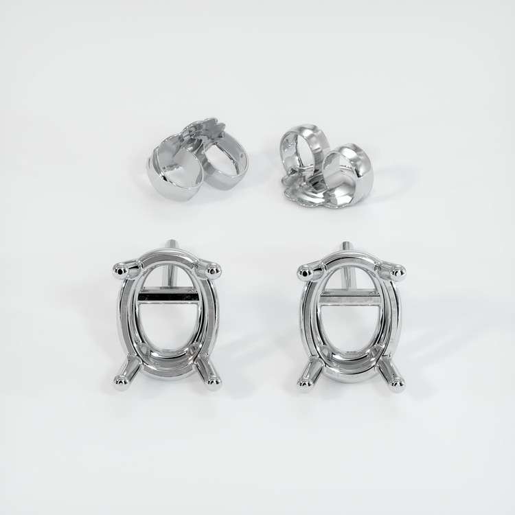 14K White Gold Studs Earring Setting