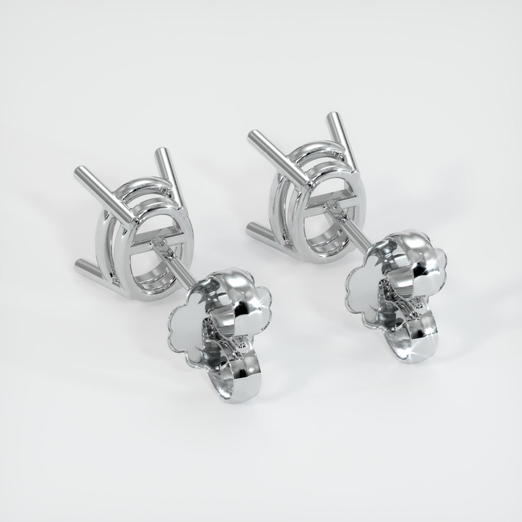 14K White Gold Studs Earring Setting