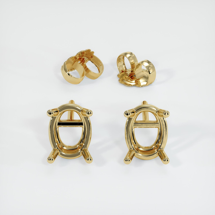 14K Yellow Gold Studs Earring Setting
