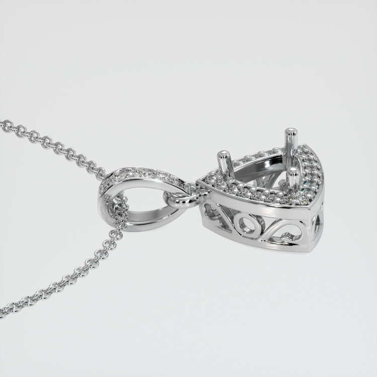 18K White Gold Antique Style Pendant Setting