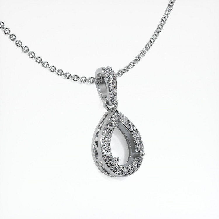 10K White Gold Antique Style Pendant Setting