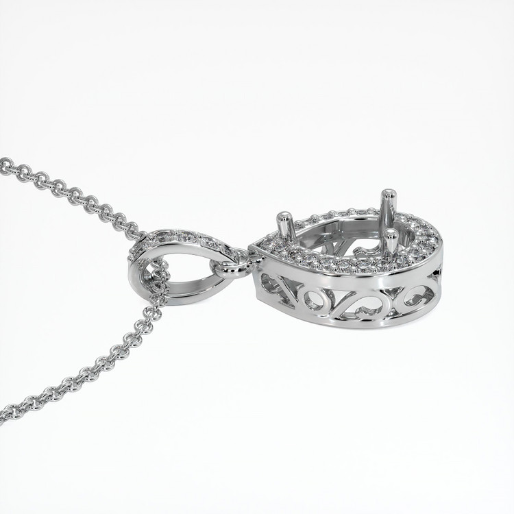 10K White Gold Antique Style Pendant Setting