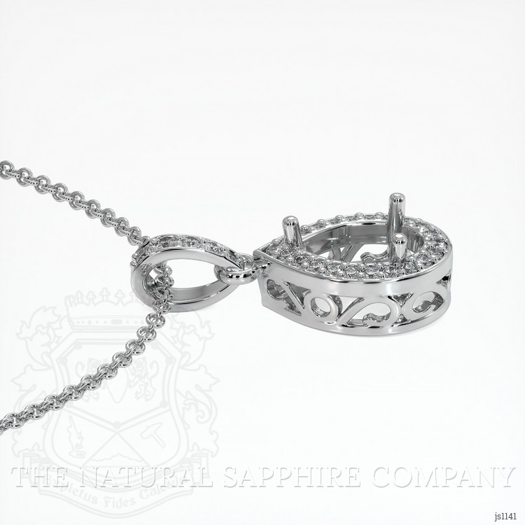 14K White Gold Antique Style Pendant Setting