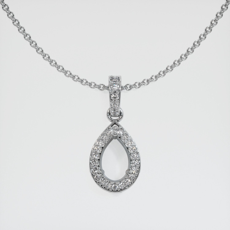 18K White Gold Antique Style Pendant Setting