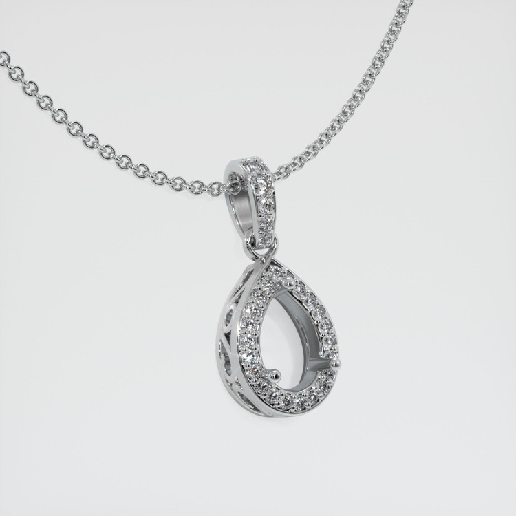 18K White Gold Antique Style Pendant Setting