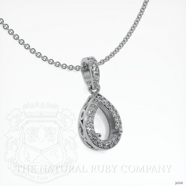 18K White Gold Antique Style Pendant Setting