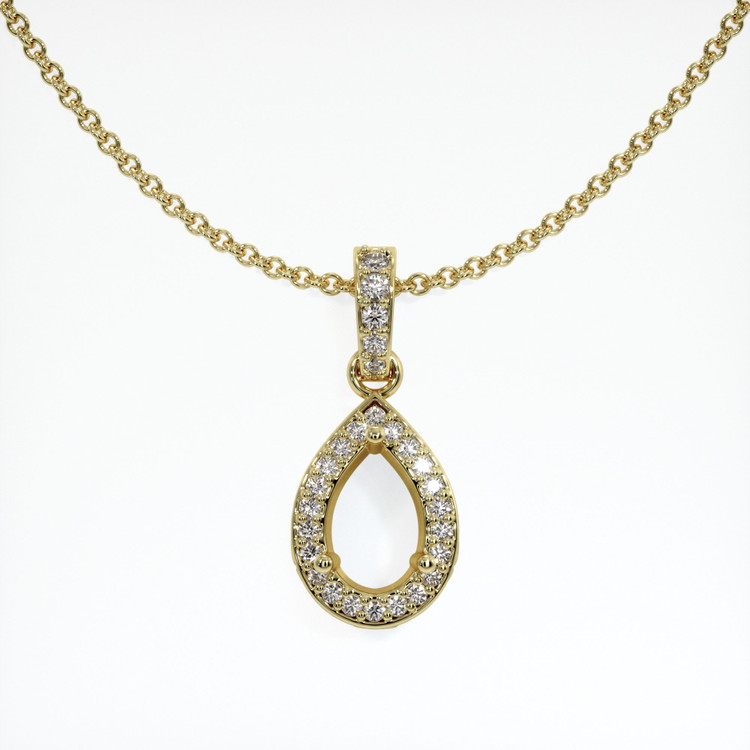 18K Yellow Gold Antique Style Pendant Setting