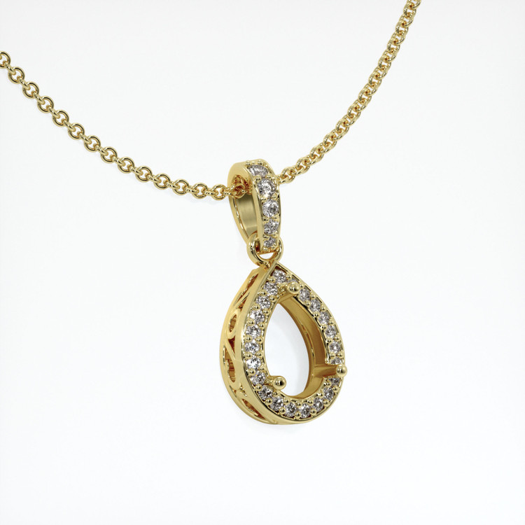 18K Yellow Gold Antique Style Pendant Setting