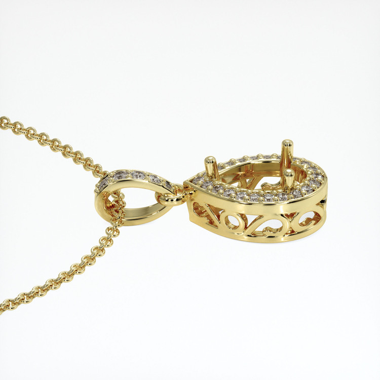18K Yellow Gold Antique Style Pendant Setting
