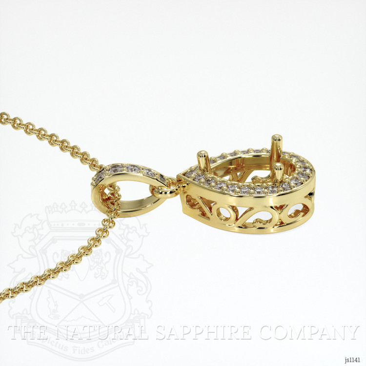 18K Yellow Gold Antique Style Pendant Setting