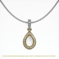 14K Yellow & White Antique Style Pendant Setting Image