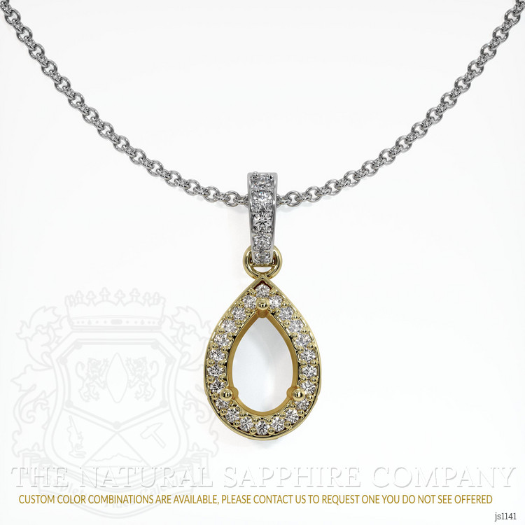 14K Yellow & White Antique Style Pendant Setting