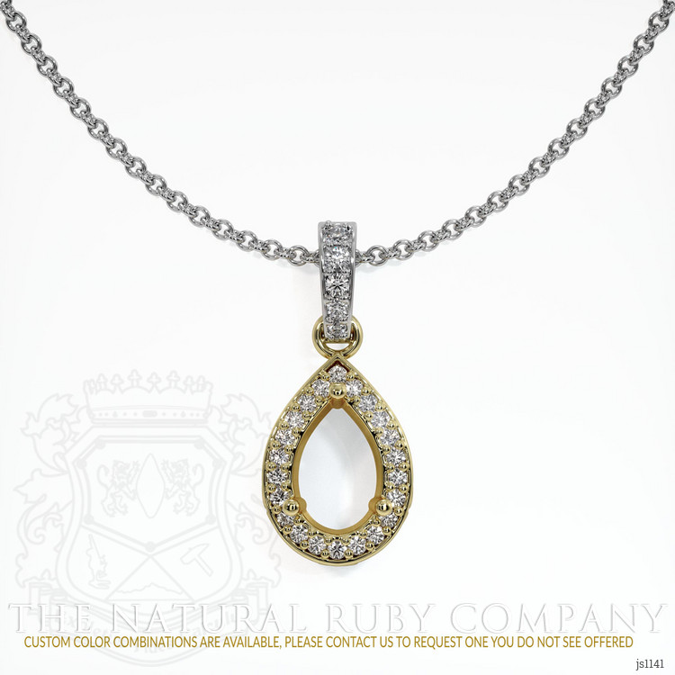 14K Yellow & White Antique Style Pendant Setting