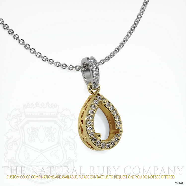 14K Yellow & White Antique Style Pendant Setting