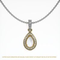 18K Yellow & White Antique Style Pendant Setting Image