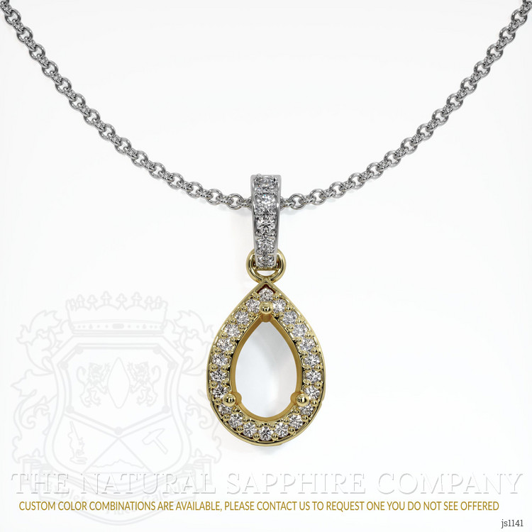 18K Yellow & White Antique Style Pendant Setting