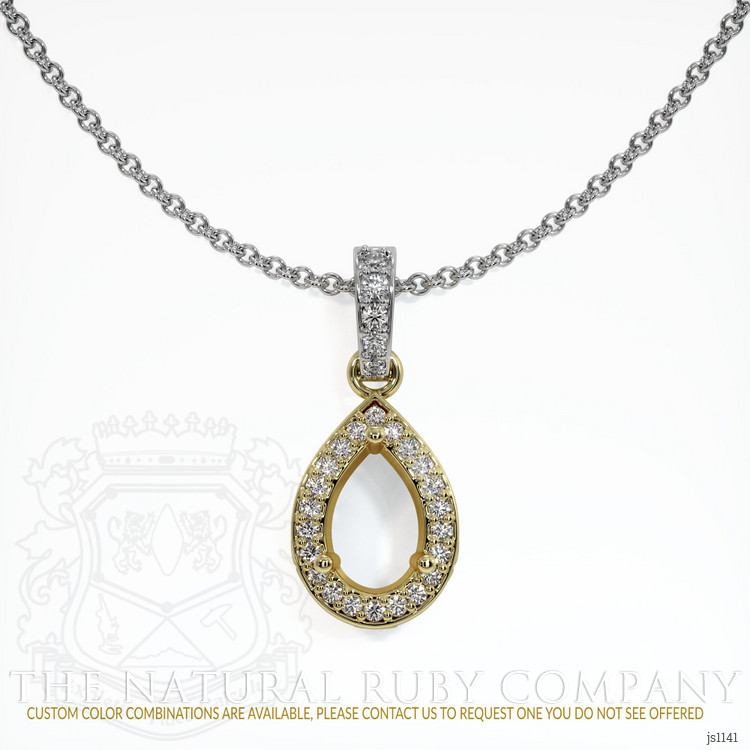 18K Yellow & White Antique Style Pendant Setting