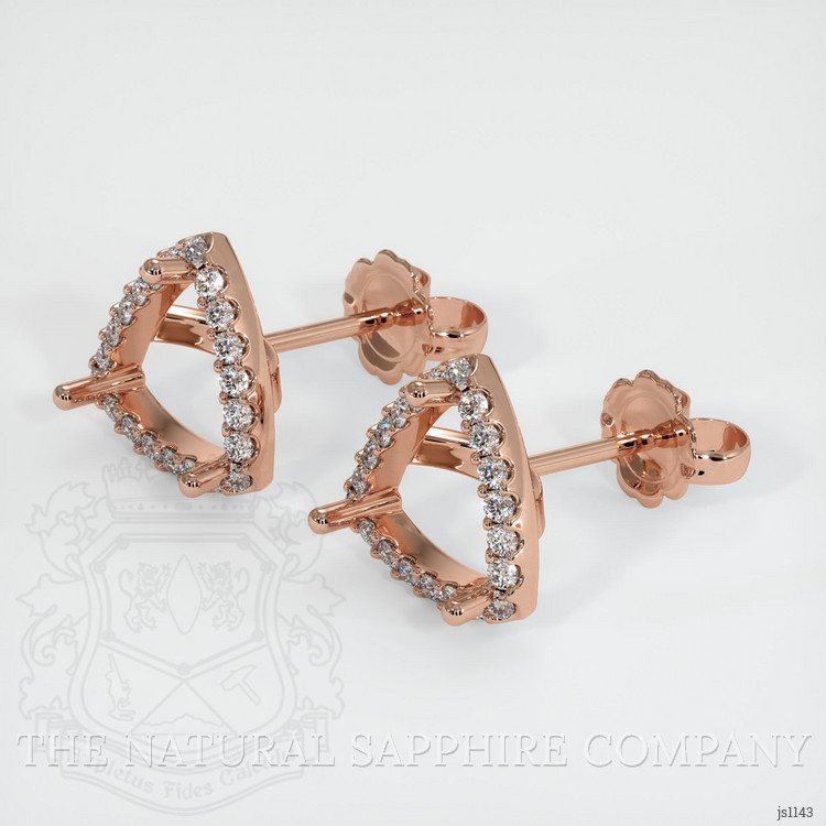 14K Rose Gold Pave Earring Setting