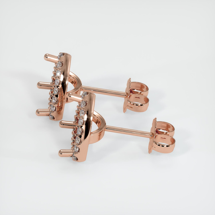 14K Rose Gold Pave Earring Setting