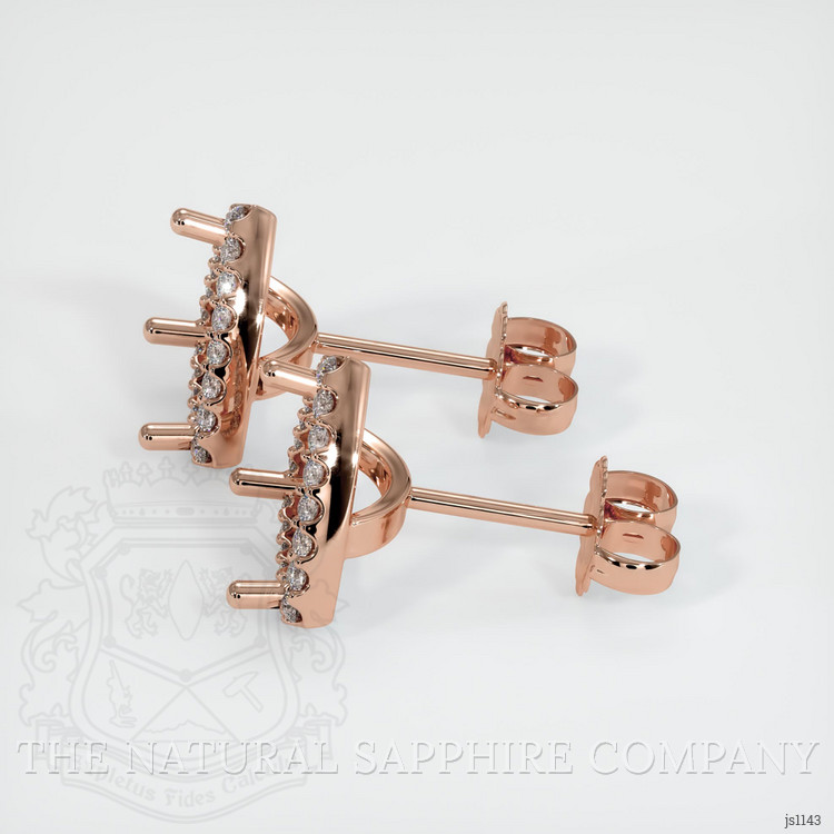 14K Rose Gold Pave Earring Setting
