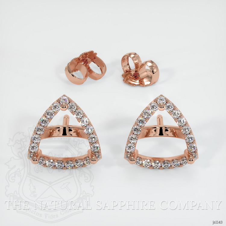 14K Rose Gold Pave Earring Setting