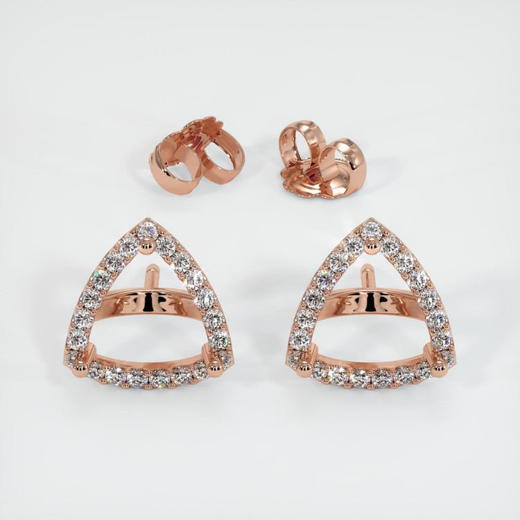 14K Rose Gold Pave Earring Setting