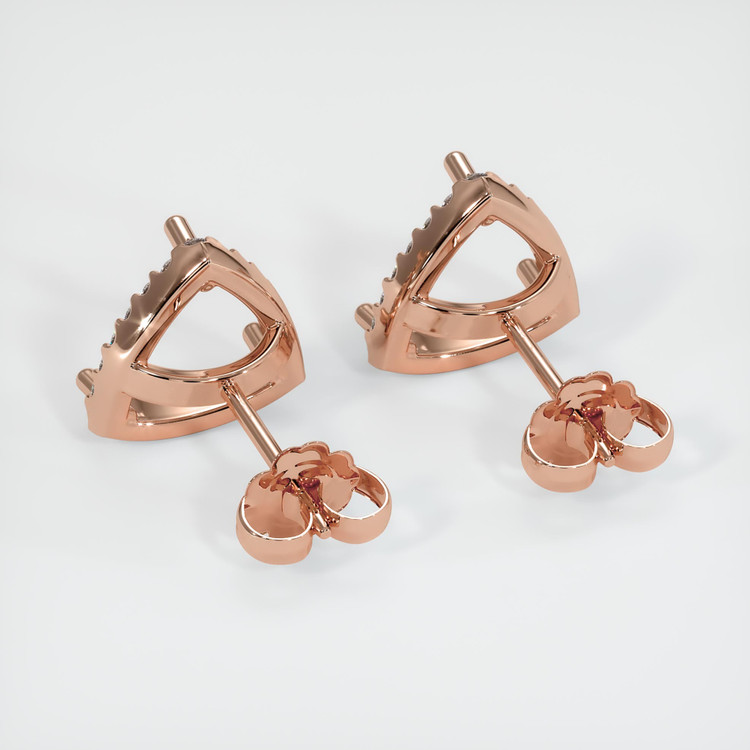 14K Rose Gold Pave Earring Setting