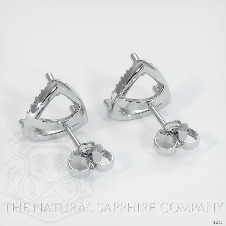 14K White Gold Pave Earring Setting