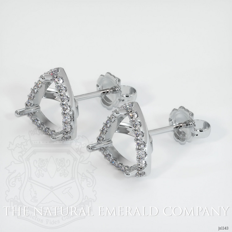 18K White Gold Pave Earring Setting