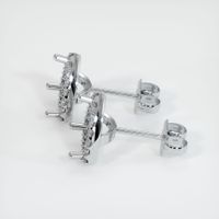 18K White Gold Pave Earring Setting Image