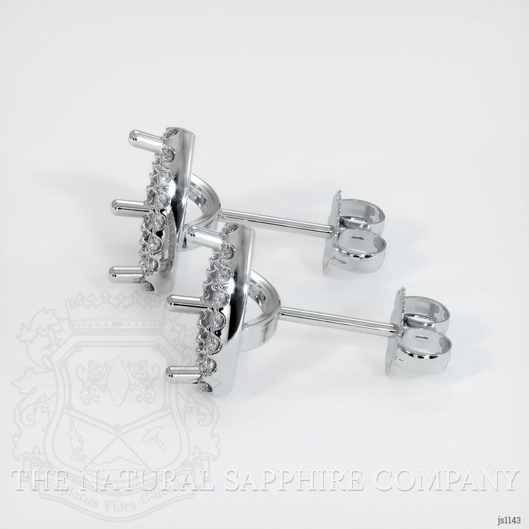 18K White Gold Pave Earring Setting