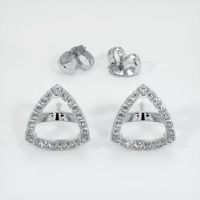 18K White Gold Pave Earring Setting Image