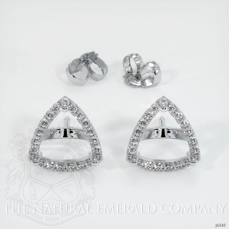 18K White Gold Pave Earring Setting